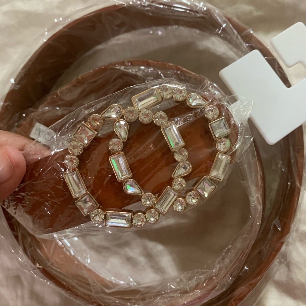 NWT Brown Bedazzled Belt